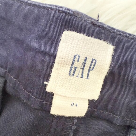 Women Gap Mid Rise Chino Shorts Minimalist Casual in Dark Blue Size 4 - Picture 6 of 8